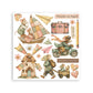 Stamperia Printed Decorative Rub On Kit For Art And Craft 15.5x15.5cm - Cozy Family
