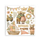 Stamperia Printed Decorative Rub On Kit For Art And Craft 15.5x15.5cm - Cozy Family
