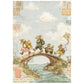 Stamperia Printed Mini Rice Paper A6 8 Sheets For Art And Craft - Cozy Family