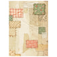 Stamperia Printed 8 Rice Paper A6 Backgrounds Selection For Art And Craft - Cozy Family
