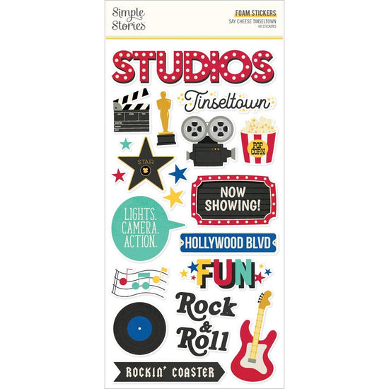 Say Cheese Tinseltown Stickers 44/Pkg Foam