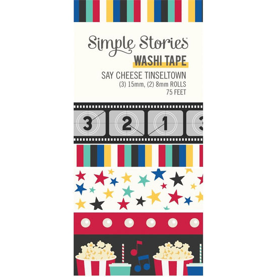 Say Cheese Tinseltown Washi Tape 5/Pkg