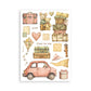 Stamperia Printed Washi Pad For Art And Craft A5 8 Sheets - Cozy Family