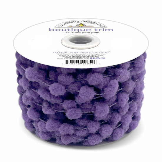 Doodlebug Wired Pom Pom Trim (by yard) Lilac