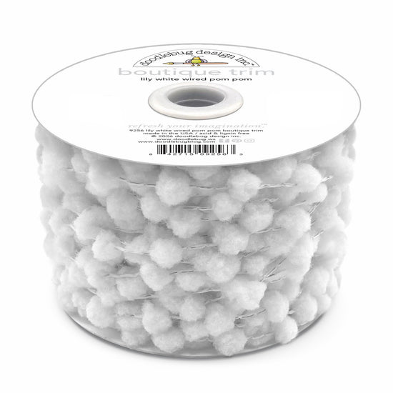 Doodlebug Wired Pom Pom Trim (by yard) Lilly White