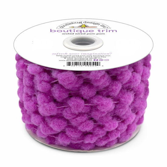 Doodlebug Wired Pom Pom Trim (by yard) Orchid
