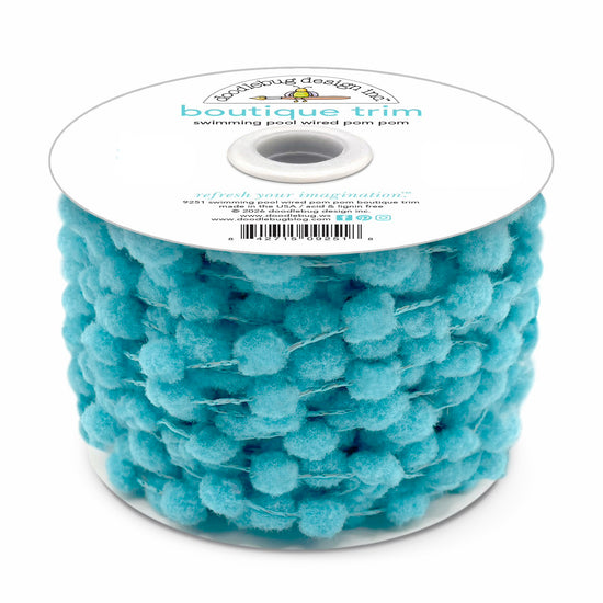 Doodlebug Wired Pom Pom Trim (by yard) Swimming Pool