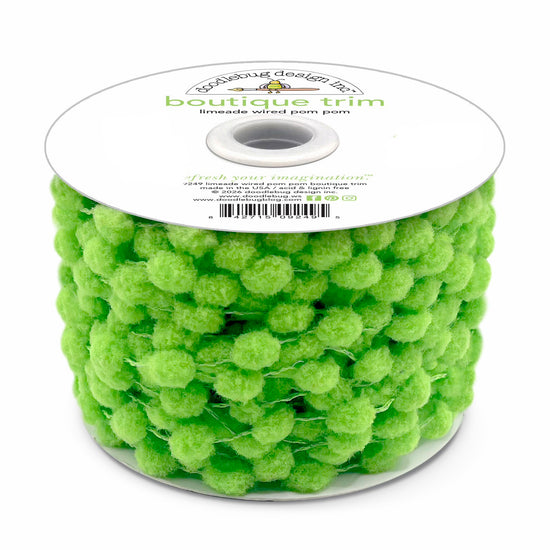 Doodlebug Wired Pom Pom Trim (by yard) Limeade