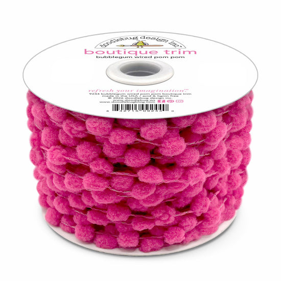 Doodlebug Wired Pom Pom Trim (by yard) Bubble Gum