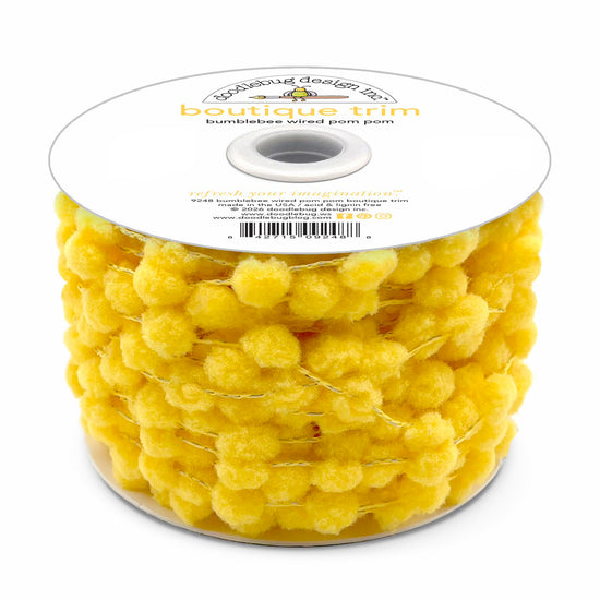 Doodlebug Wired Pom Pom Trim (by yard) Bumblebee
