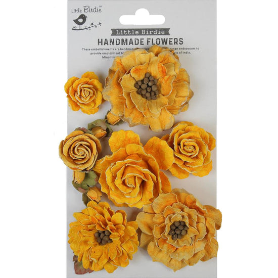 Little Birdie Lolita Paper Flowers 7/Pkg Honey Apricot