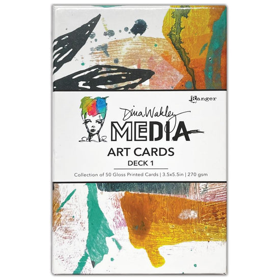 Dina Wakley MEdia Glossy Art Cards 50/Pkg 5 Sets Of Styles, 10 Cards Per Style