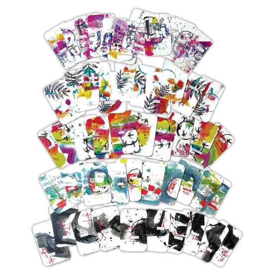 Dina Wakley MEdia Glossy Art Cards 50/Pkg 5 Sets Of Styles, 10 Cards Per Style