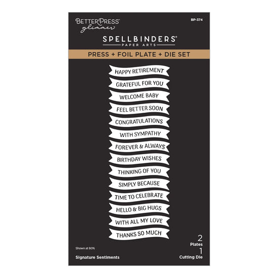 Spellbinders Signature Sentiments Press + Foil Plate & Die Set