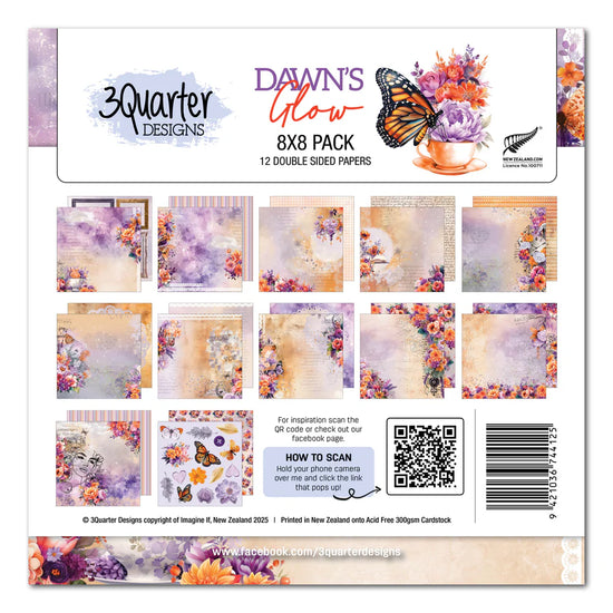 3Quarter Designs Dawns Glow 8x8 Design Paper & Diecuts Set