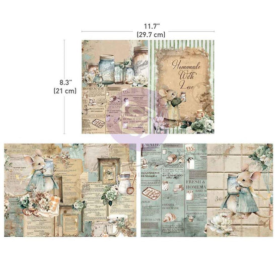 Prima Marketing A4 Decoupage Sheets 3/PKG The Home Baker