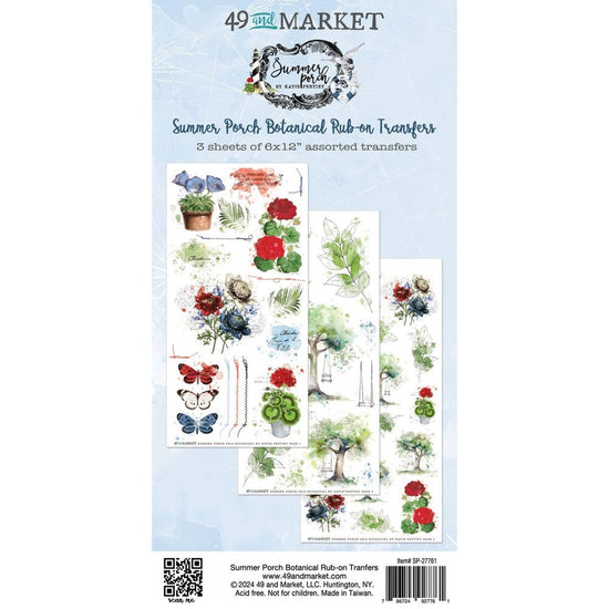 Summer Porch Rub-on Transfer Set Botanical