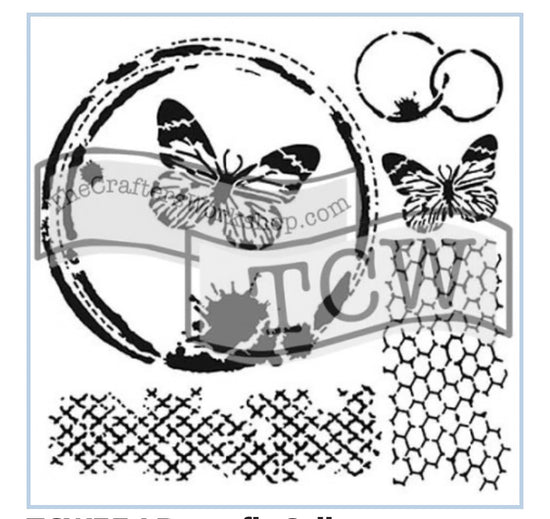 TCW554 Butterfly Collage Stencil