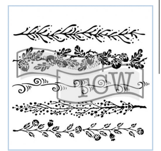 TCW615 Fanciful Borders Stencil