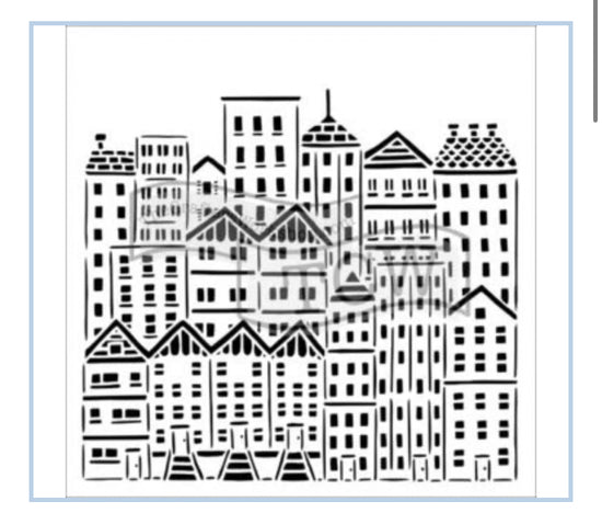 TCW729 City Buildings Stencil