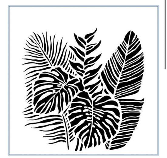 TCW920 Tropical Fronds Stencil