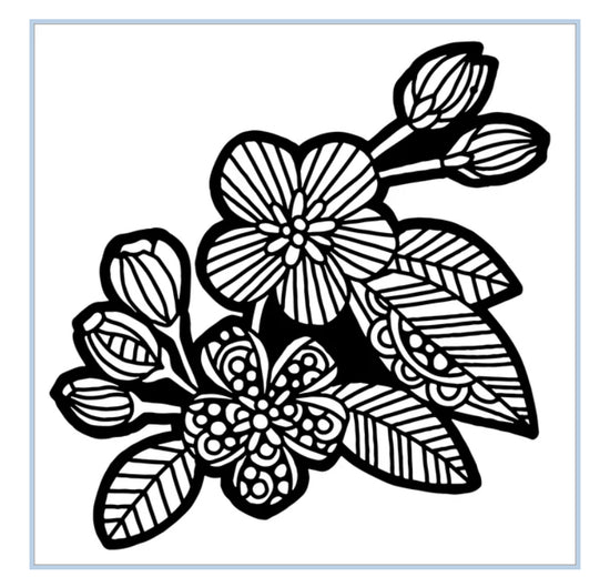 TCW983 Stencil Apple Blossom Stencil