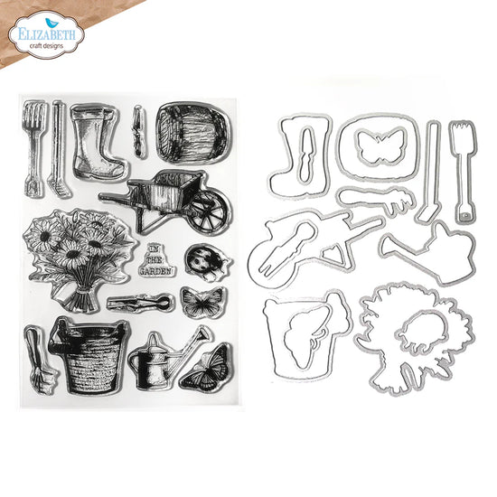 Elizabeth Craft Garden of Love Stamp and Die Set