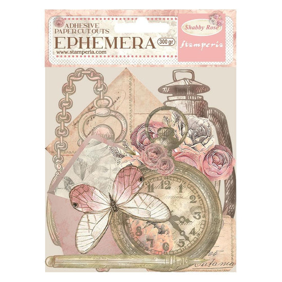 Stamperia Cardstock Ephemera Adhesive Paper Cut Outs Shabby Rose