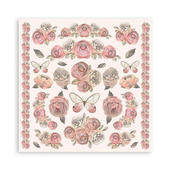 Stamperia Double-Sided paper Pad 8"X8" 10/Pkg Shabby Rose