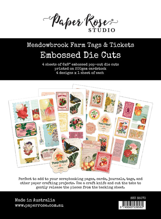 Paper Rose Meadowbrook Farm Tags & Tickets Embossed Die Cuts