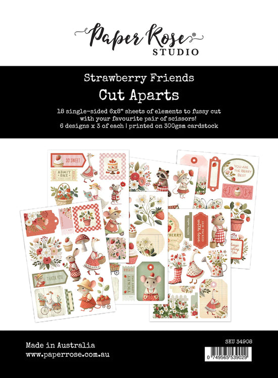 Paper Rose Strawberry Friends Cut Aparts