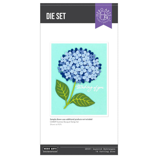 HERO ARTS LAYERED HYDRANGEA ETCHED DIES FROM THE SEASIDE BLOOMS COLLECTION