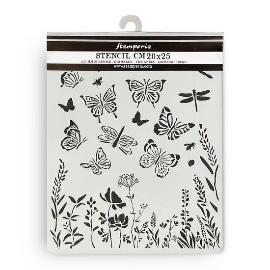 Stamperia Stencil 7.87"X9.84" Lavender Butterflies