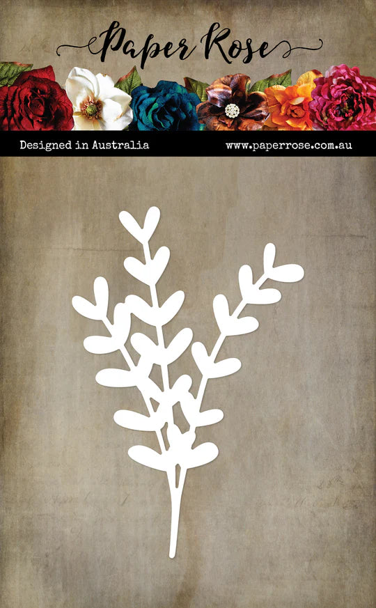 Paper Rose Leaf Sprig Metal Cutting Die