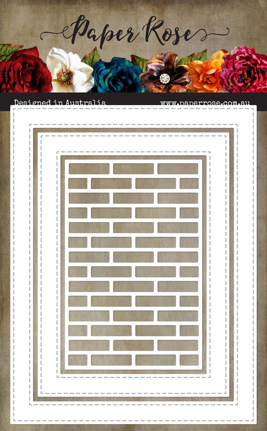 Paper Rose Stitched Rectangle Frames USA - Brick Wall