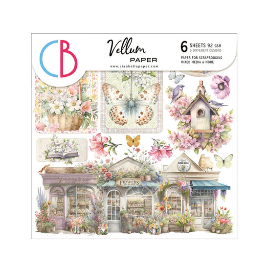 Vellum Flower Shop Fussy Cut 6"x6" 6/Pkg