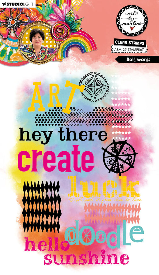 Clear Stamp Bold Words Art By Marlene 12 Pieces