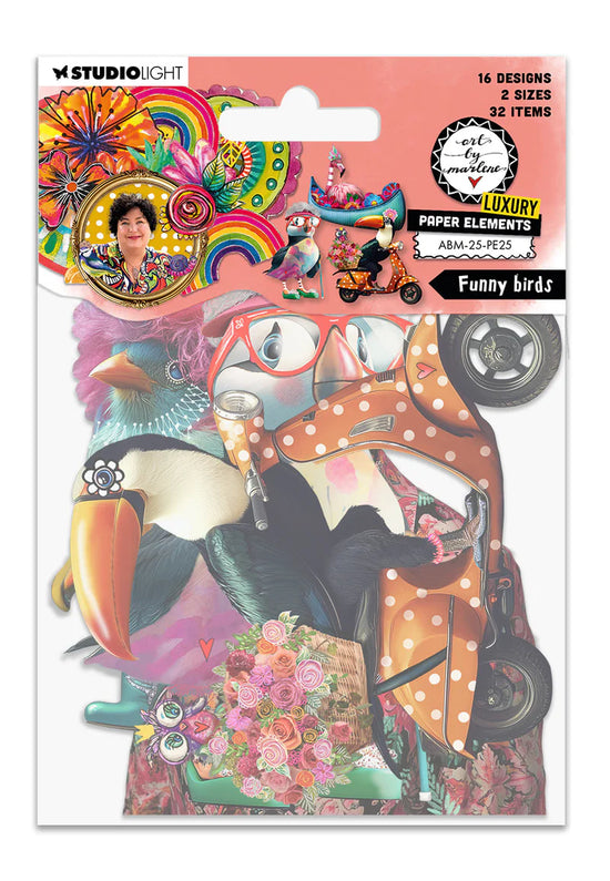Paper Elements Grazy Birds Art By Marlene 32 Pieces