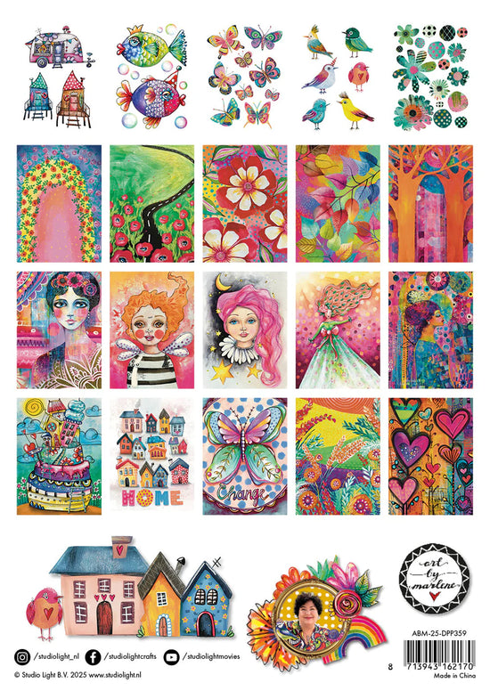 Cut And Paste Book Whimsical World Art By Marlene 40 Sheets