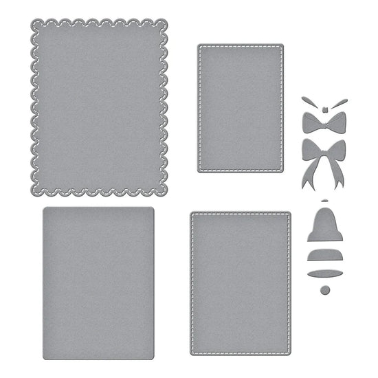 Spellbinders BOW & BELL SCALLOP FRAME ETCHED DIES