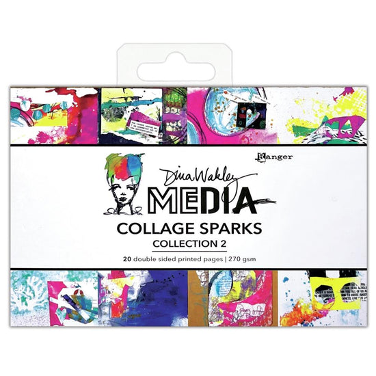 Dina Wakley Media Collage Sparks 6"X4" 20/Pkg Collection 2