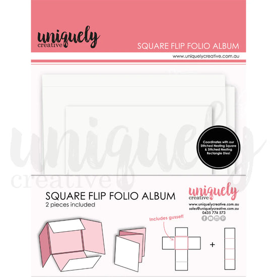 Uniquely Creative SQUARE FLIP FOLIO ALBUM - WHITE