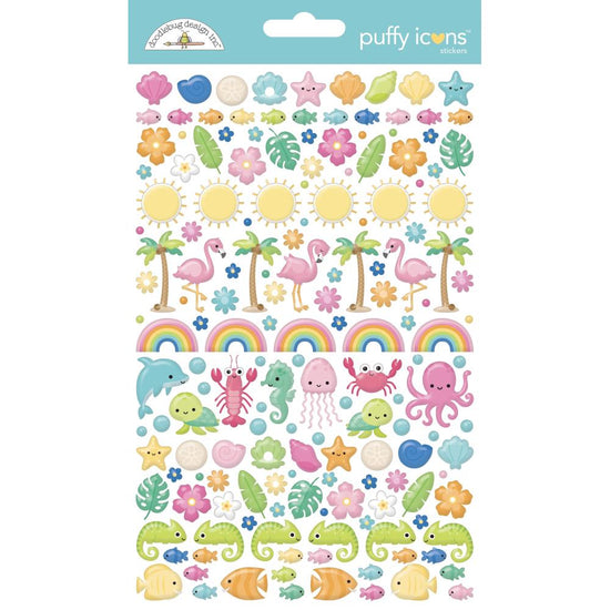 Doodlebug Puffy Stickers Icons, Summer Fun