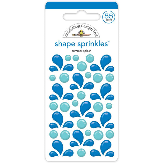 Doodlebug Sprinkles Adhesive Enamel Shapes Summer Splash, Summer Fun