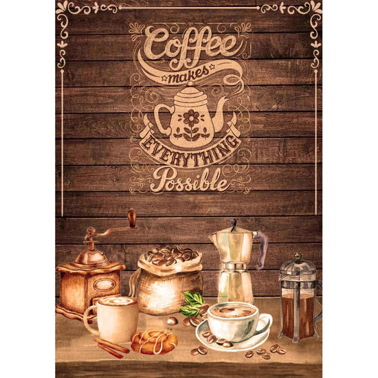 Little Birdie Decoupage Paper A4 2/Pkg Espresso Coffee