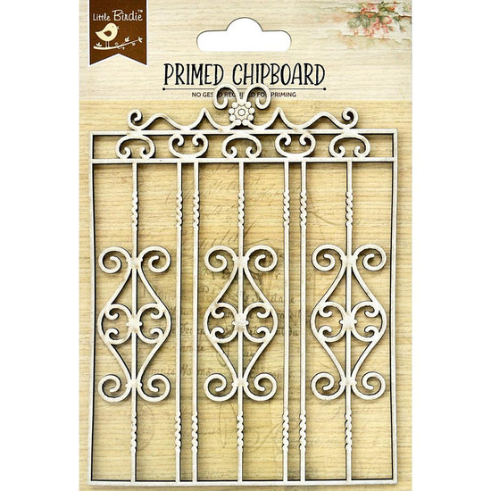 Little Birdie Laser Cut Primed Chipboard 1/Pkg Classic Scroll Grill