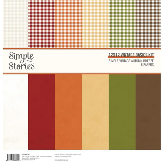 Simple Stories Vintage Basics Kit 12"X12" Simple Vintage Autumn Breeze