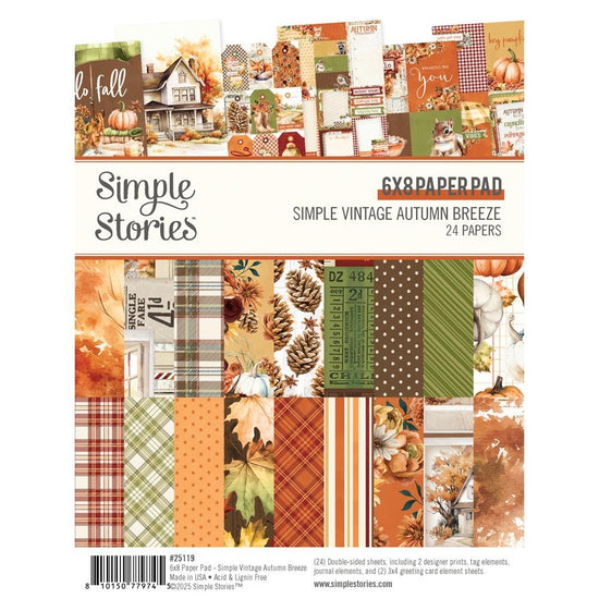Simple Stories Double-Sided Paper Pad 6"X8" 24/Pkg Simple Vintage Autumn Breeze