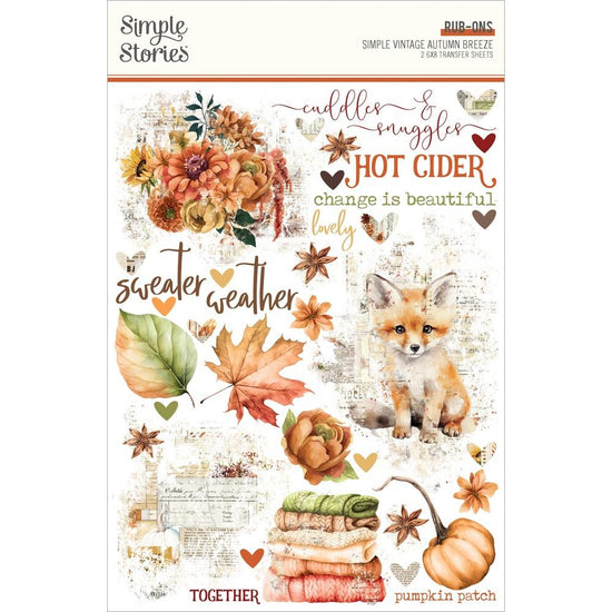 Simple Stories Rub-Ons Simple Vintage Autumn Breeze