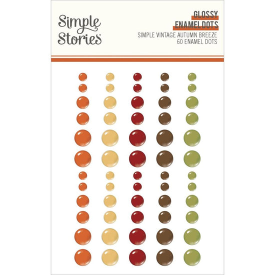 Simple Stories Glossy Enamel Dots 60/Pkg Simple Vintage Autumn Breeze